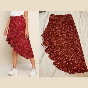 Ruffle Asymmetrical Skirt